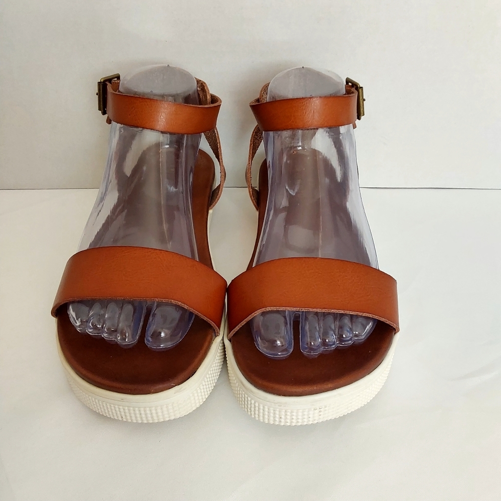 Torrid Wide Width Ankle Strap Platform Sandals Br… - image 3